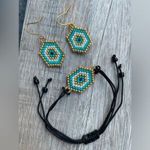 Turquoise evil eye set